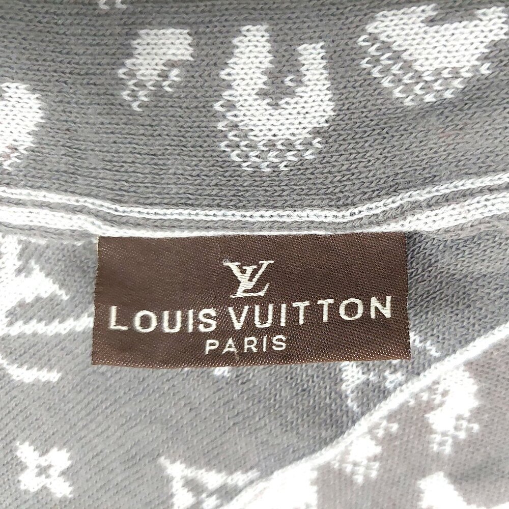 VUITTON LV Vintage Woven Print Medium Gray on Gray Scarf Scarves - Picture 10 of 10